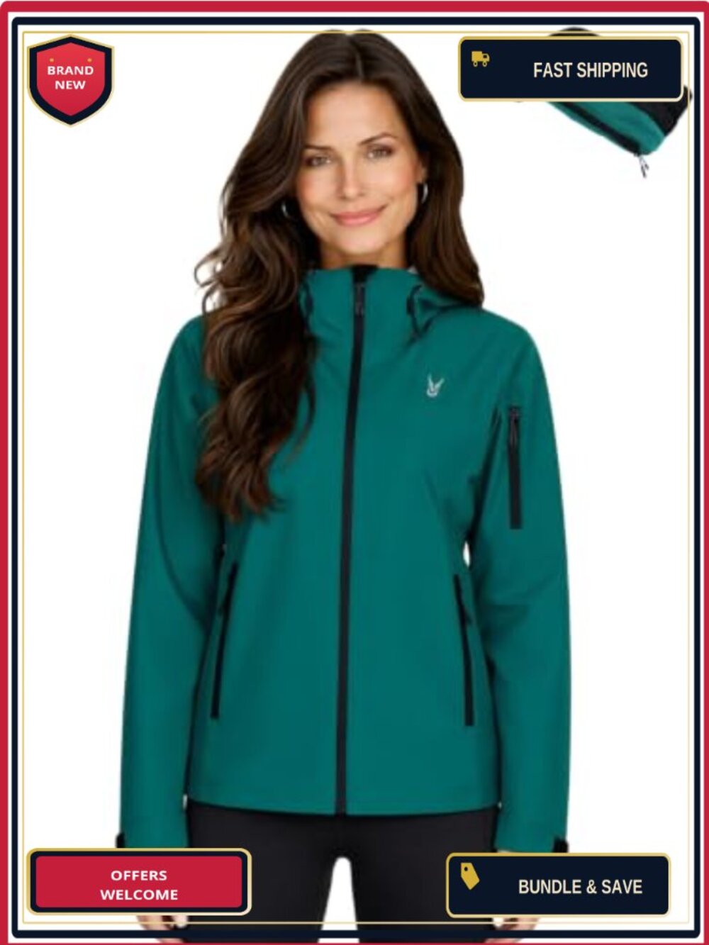 Women's Waterproof Rain Jacket Windbreaker with Hood